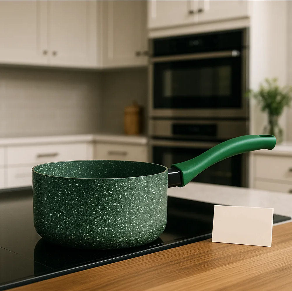 Non-Stick Granite Saucepan – Heavy Base | Green Marble Coating