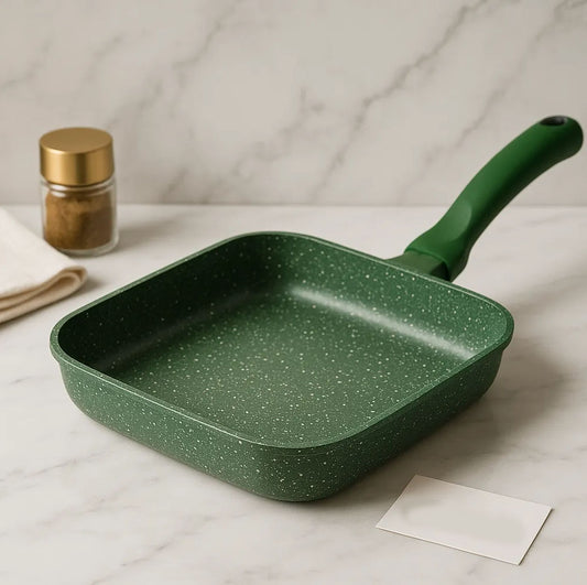 Non-Stick Square Grill Pan – Heavy Duty Stone Coated Frying Pan (28cm)