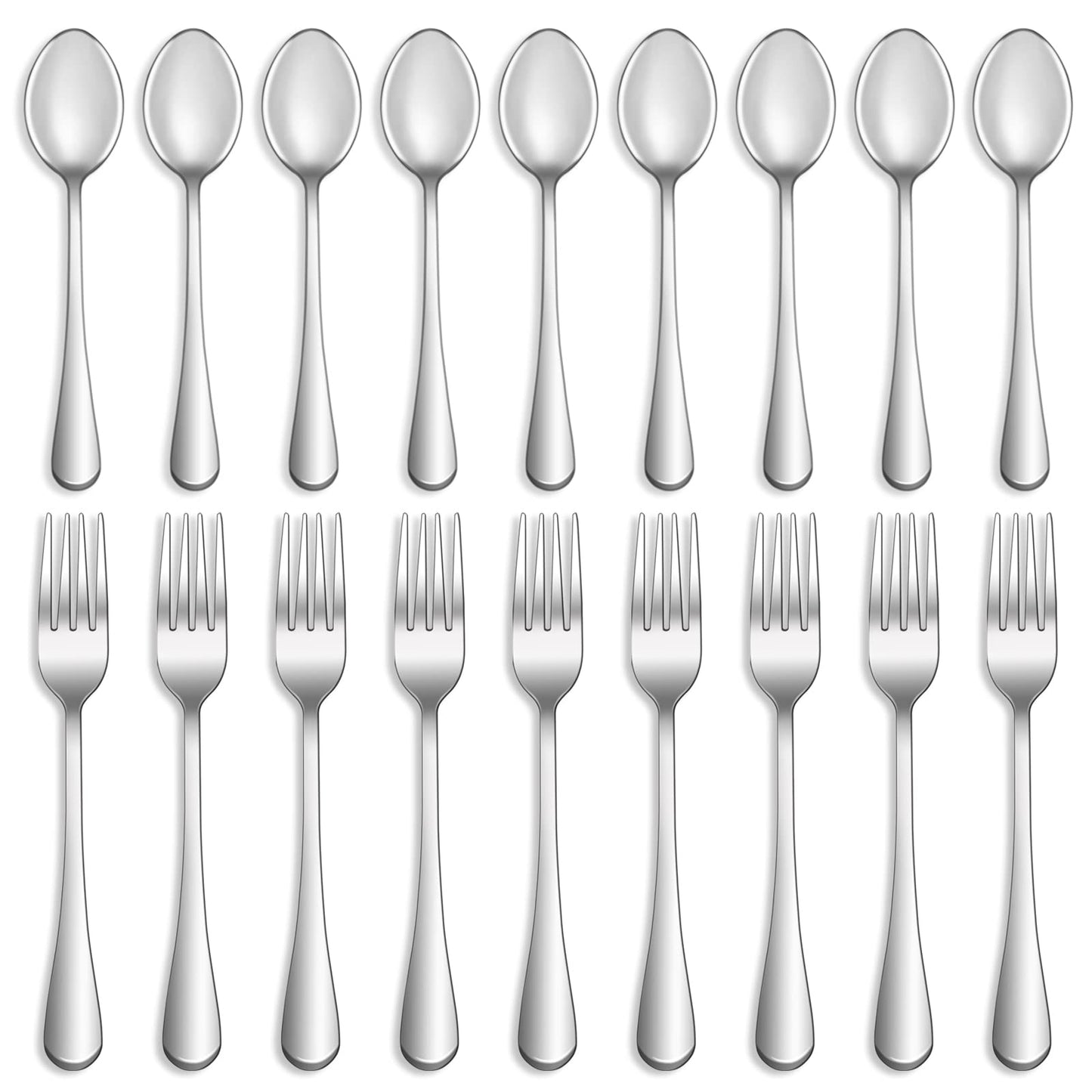 16 Piece Forks and Spoons Silverware Set, Food Grade Stainless Steel Cutlery Set
