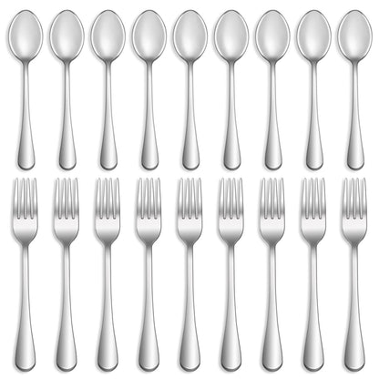 16 Piece Forks and Spoons Silverware Set, Food Grade Stainless Steel Cutlery Set