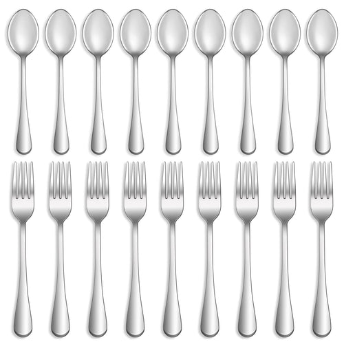 16 Piece Forks and Spoons Silverware Set, Food Grade Stainless Steel Cutlery Set