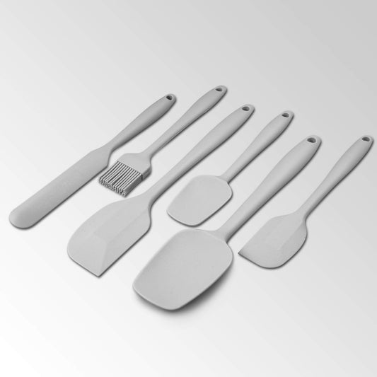 Heat-resistant silicone spatula, 6-piece baking utensil set, gray